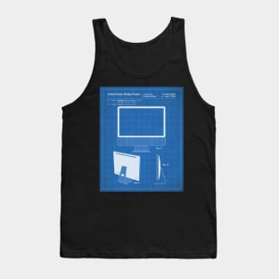 iMac Computer Patent - Apple Fan Tech Home Office Art - Blueprint Tank Top